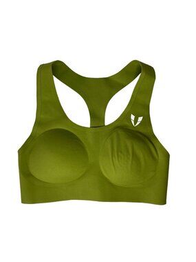 Firm Abs Racerback Sports Bra Womens XS Olive Green New Padded